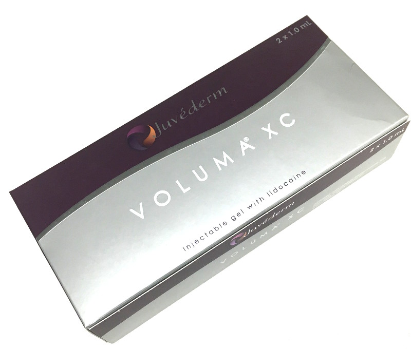 Voluma XC injectable dermal filler product and packaging, taken in Dr. Zuckerman’s office in New York City. Please see the manufacturer’s Indications and Important Safety Information for further information.